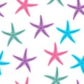 Seamless pattern starfish vector illustration. Royalty Free Stock Photo